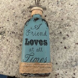 Bottle photo holder with saying - home decor